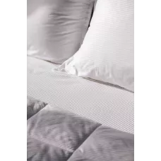 Комплект с одеялом DonCotton "Stripe Sateen Mini" (белый), евро