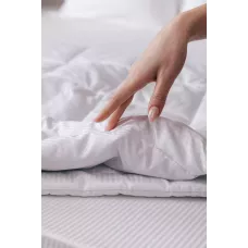 Комплект с одеялом DonCotton "Stripe Sateen Mini" (белый), евро
