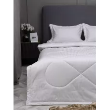 Комплект с одеялом DonCotton "Страйп-сатин" (белый), 1.5 спальный