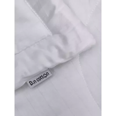 Комплект с одеялом DonCotton "Страйп-сатин" (белый), 1.5 спальный