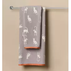 Махровое полотенце Sofi De Marko “Kitty” (серое), 50x90