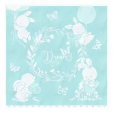 Полотенце махровое детское Облачко “Bunny” (Нежно-бирюзовый/белый), 100х100