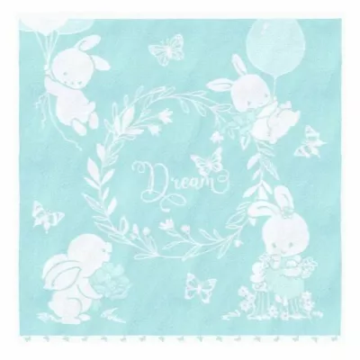 Полотенце махровое детское Облачко “Bunny” (Нежно-бирюзовый/белый), 100х100