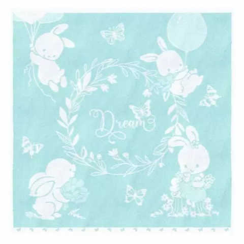 Полотенце махровое детское Облачко “Bunny” (Нежно-бирюзовый/белый), 100х100