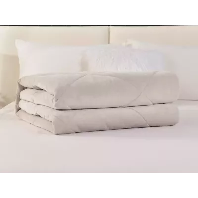 Двустороннее одеяло полуторное Sofi De Marko «Монако» крем (велюр-сатин) 160х220