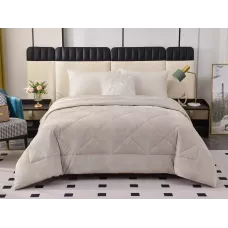 Двустороннее одеяло полуторное Sofi De Marko «Монако» крем (велюр-сатин) 160х220