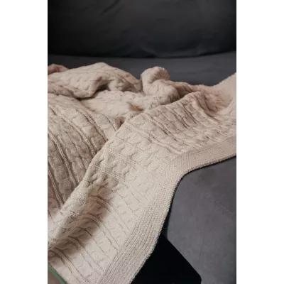 Вязаный плед Sofi de Marko "Джовани" (бежевый), 160х220