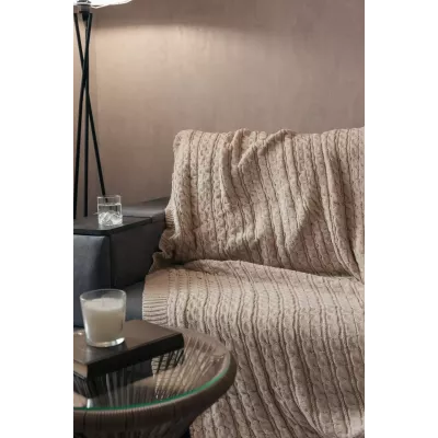 Вязаный плед Sofi de Marko "Джовани" (бежевый), 160х220