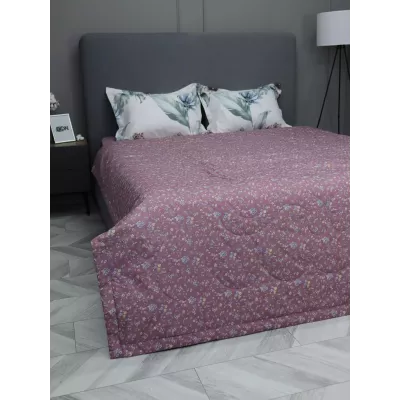 Комплект с одеялами KAZANOV.A Nano Cotton Air “Мальва” (молоко роза антика), семейный