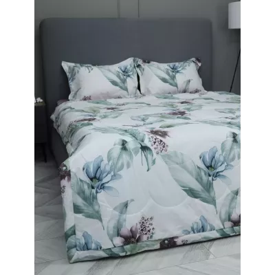 Комплект с одеялами KAZANOV.A Nano Cotton Air “Мальва” (молоко роза антика), семейный