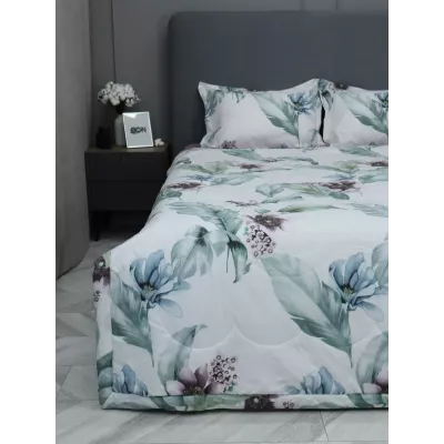 Комплект с одеялами KAZANOV.A Nano Cotton Air “Мальва” (молоко роза антика), семейный