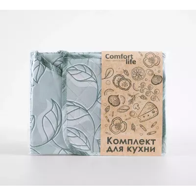 Набор для кухни "Легкий лепесток" (фартук 60х70, прихватка 20х20, салфетка 47х60)