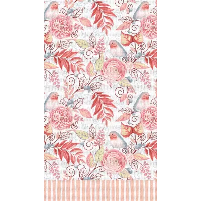 Вафельное полотенце Verossa "Птички розовые 1", 40х70