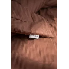 Комплект с одеялом DonCotton "Stripe Sateen" (шоколад), евро