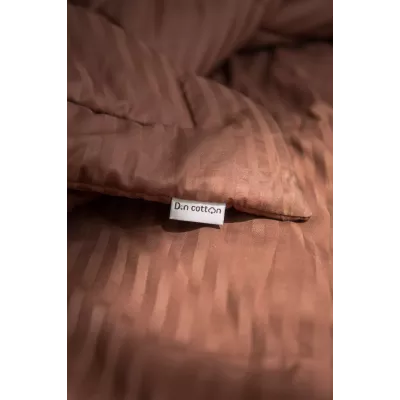 Комплект с одеялом DonCotton "Stripe Sateen" (шоколад), евро