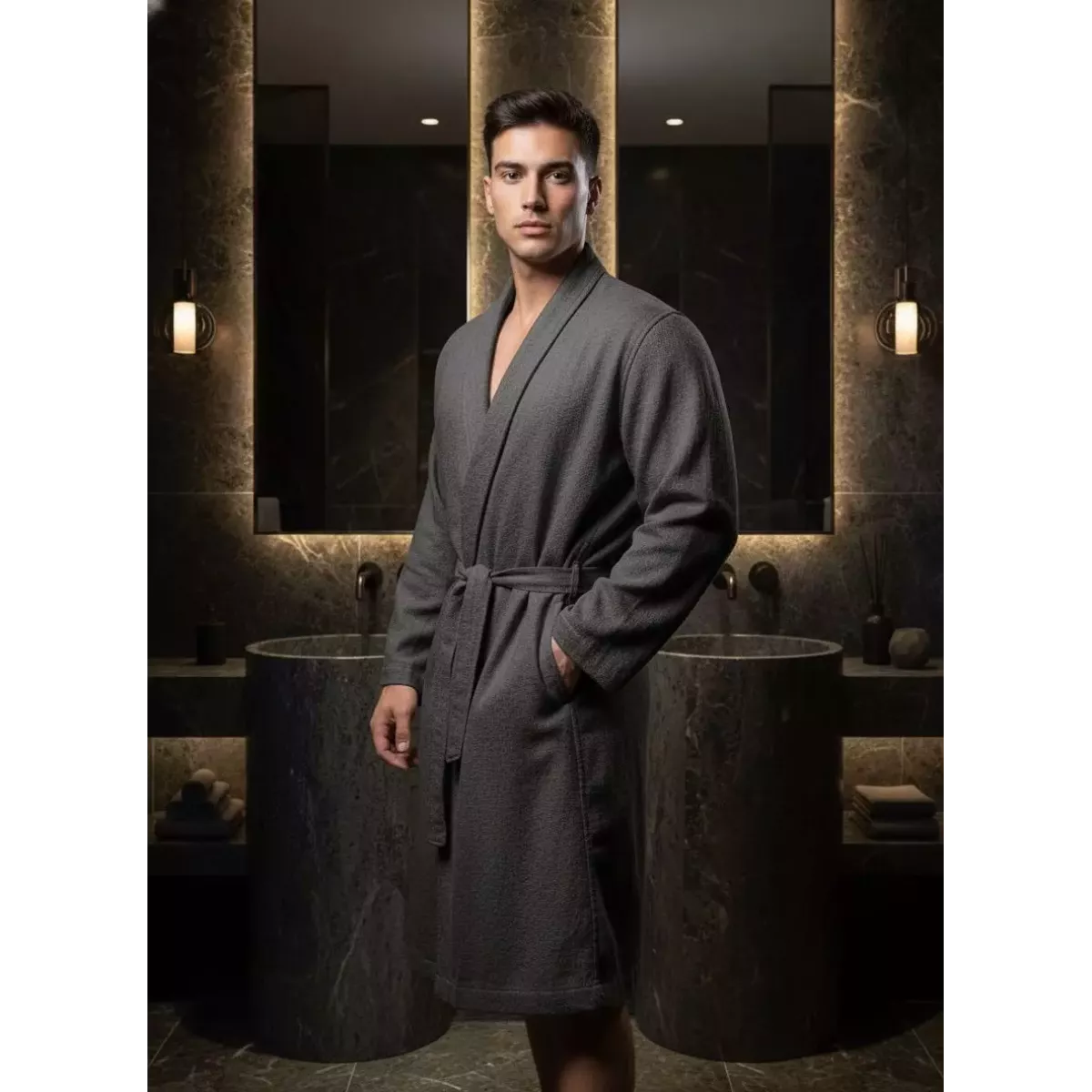 Халат мужской махровый Sofi de Marko "Дориан" (антрацит)