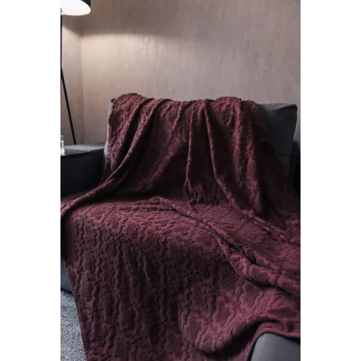 Махровое покрывало Karteks "Venesia" жаккард (фиолетовый), 160х220