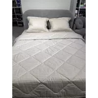 Комплект с одеялом DonCotton "Stripe Sateen " (лунный свет), семейный