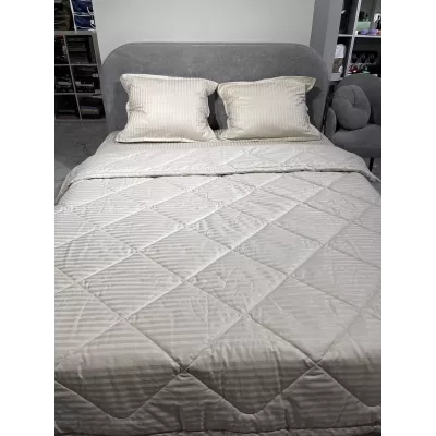 Комплект с одеялом DonCotton "Stripe Sateen " (лунный свет), семейный