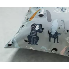 Комплект постельного белья Siberia Home “Собачки” (серый), 1.5 спальный