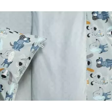 Комплект постельного белья Siberia Home “Собачки” (серый), 1.5 спальный