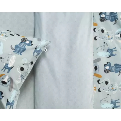 Комплект постельного белья Siberia Home “Собачки” (серый), 1.5 спальный