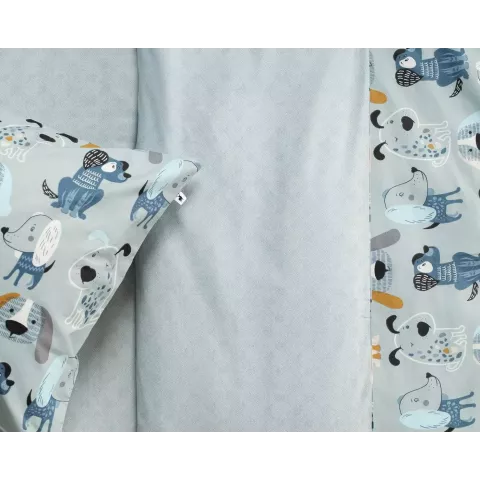 Комплект постельного белья Siberia Home “Собачки” (серый), 1.5 спальный