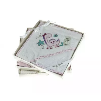 Полотенце-уголок и мочалка Sofi De Marko “FANNY DINO” (белый), 80x80