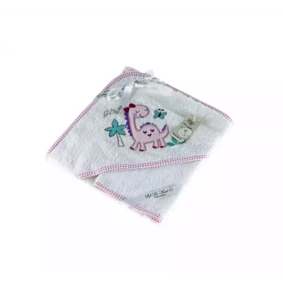 Полотенце-уголок и мочалка Sofi De Marko “FANNY DINO” (белый), 80x80