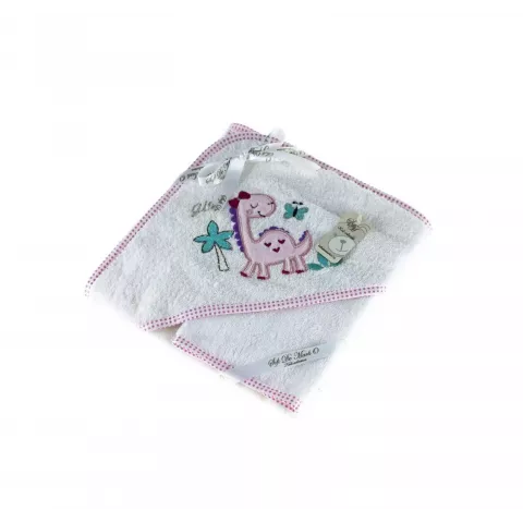 Полотенце-уголок и мочалка Sofi De Marko “FANNY DINO” (белый), 80x80