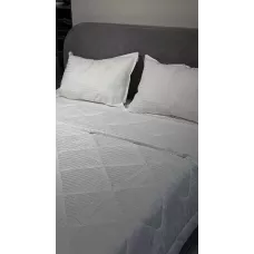 Комплект с одеялом DonCotton "Stripe Sateen" (белый), евро