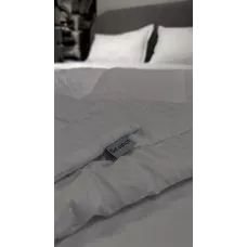 Комплект с одеялом DonCotton "Stripe Sateen" (белый), евро