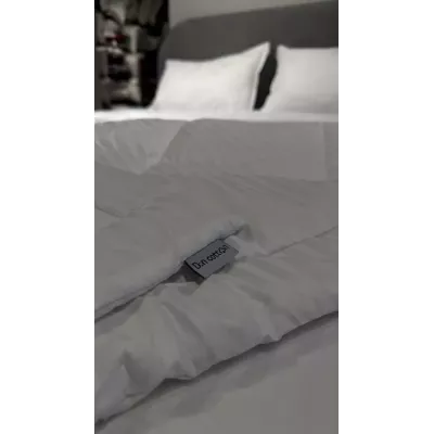 Комплект с одеялом DonCotton "Stripe Sateen" (белый), евро