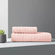 Махровое банное полотенце Волшебная ночь ”Wave” (Пастельно-розовый), 70х140