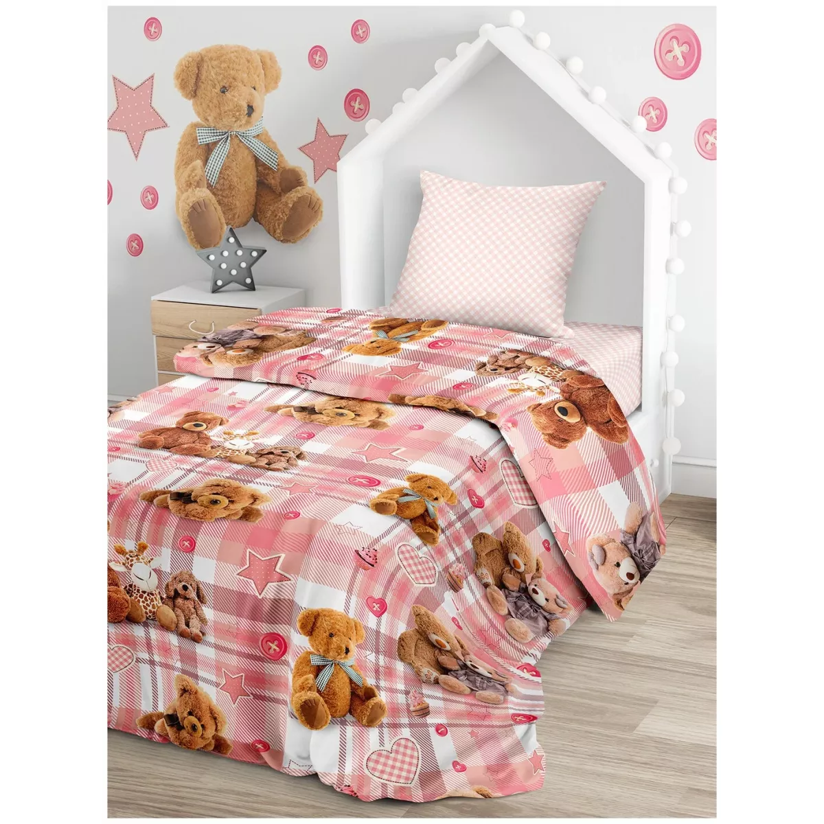 Комплект детского постельного белья Juno “Плюшевые мишки”, 1.5 спальный