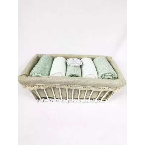 Комплект полотенец Sofi de marko “Ирис” (бирюза), 30x50 (5 шт)