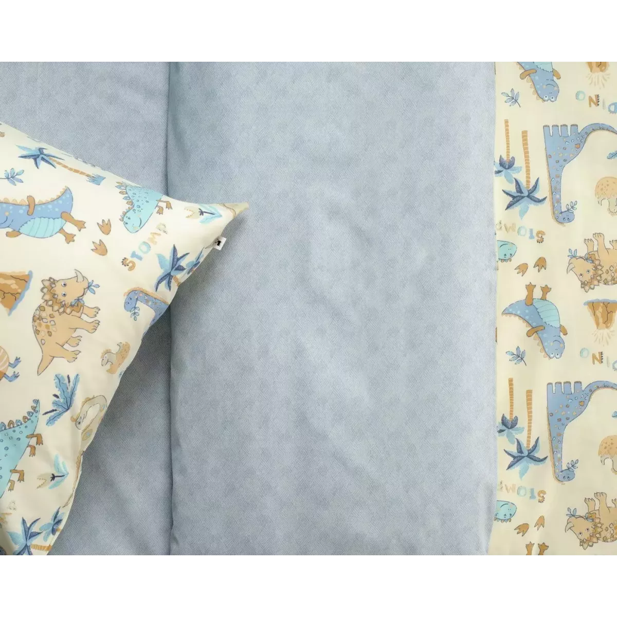 Комплект постельного белья Siberia Home “Динозавры” (желтый), 1.5 спальный