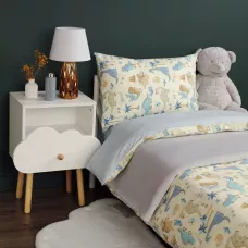 Комплект постельного белья Siberia Home “Динозавры” (желтый), 1.5 спальный
