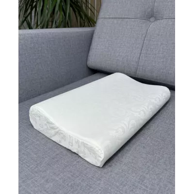 Ортопедическая подушка "Будет сон" WAVE, с эффектом памяти, двумя валиками 40х24х7/5 см