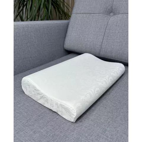 Ортопедическая подушка "Будет сон" WAVE, с эффектом памяти, двумя валиками 40х24х7/5 см