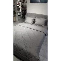 Комплект с одеялами DonCotton "Stripe Sateen" (серый), семейный