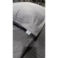 Комплект с одеялами DonCotton "Stripe Sateen" (серый), семейный