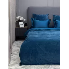 Комплект постельного белья KAZANOV.A Lindor Premium деним/платина (египетский хлопок-велюр), евро