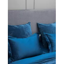 Комплект постельного белья KAZANOV.A Lindor Premium деним/платина (египетский хлопок-велюр), евро