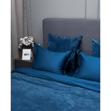 Комплект постельного белья KAZANOV.A Lindor Premium деним/платина (египетский хлопок-велюр), евро