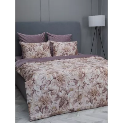 Комплект с одеялом KAZANOV.A “Хиллари” пыльная роза (египетский хлопок-велюр), 1.5 спальный