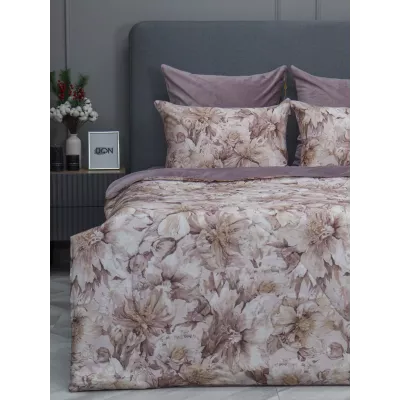Комплект с одеялом KAZANOV.A “Хиллари” пыльная роза (египетский хлопок-велюр), 1.5 спальный