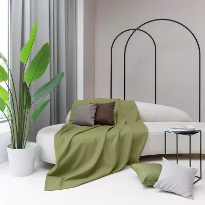 Покрывало Волшебная ночь "Рогожка" (оливка), 140х220