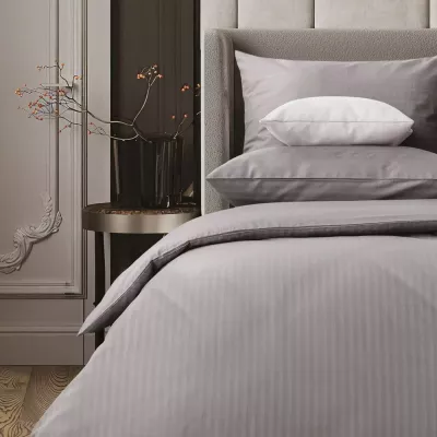 Комплект постельного белья Verossa stripe-sateen “Gray”, 1.5 спальный