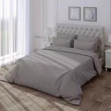 Комплект постельного белья Verossa stripe-sateen “Gray”, 1.5 спальный